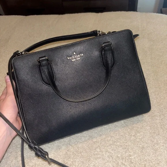 Kate Spade Black Bag with Gold Accents Kate Spade New York Large Black Purse With Gold Accents | eBay main image 2